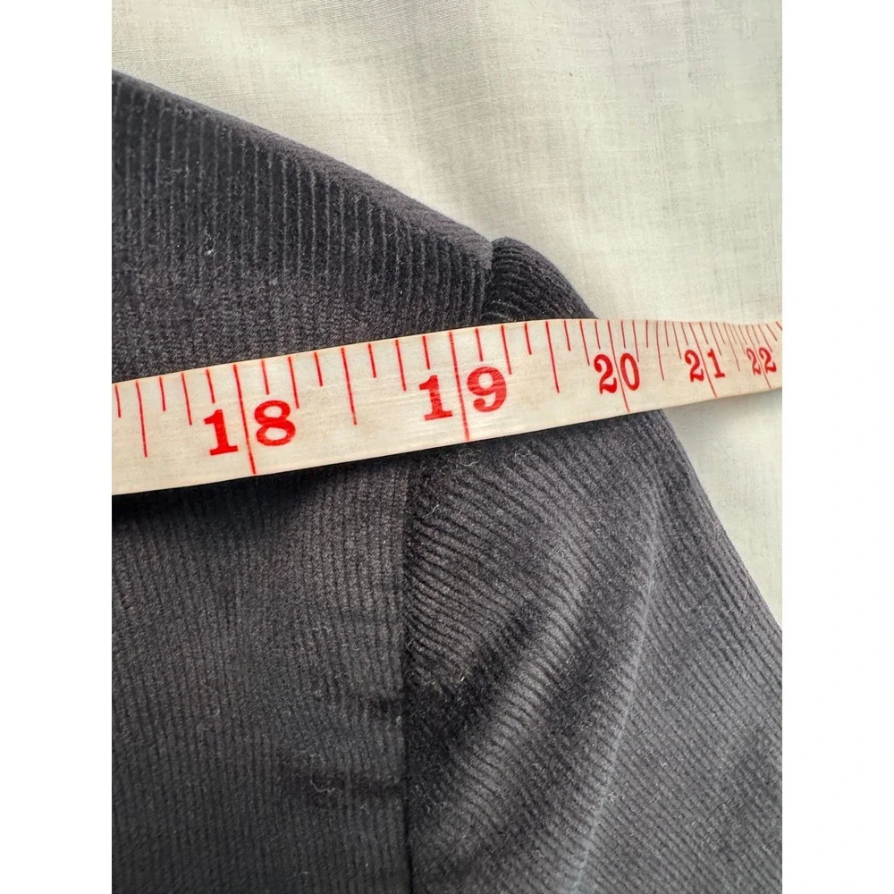 Stafford Mens 44R Black Corduroy Sport Coat Blazer Classic Fit Stretch Elbow Pat